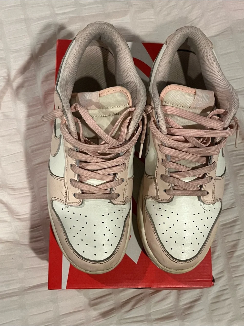 Nike Women’s Dunk Low Orange Pearl 11.5 W Sneakers in Light Pink and White